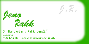 jeno rakk business card